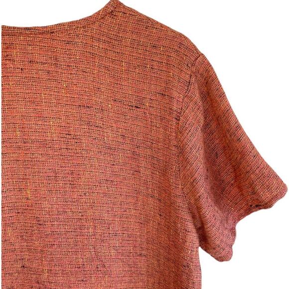 Flax 100% Linen Wrap Button Top - Picture 9 of 9